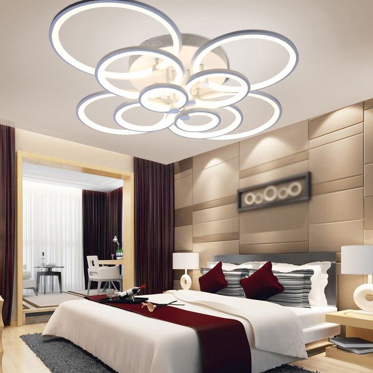 Moderne cirkelvormige schaduw binnen LED plafondlicht acryl semi -spoeling mount