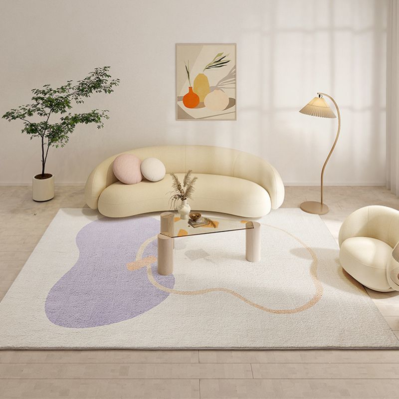 Color Mixed Simplicity Area Rug Polyester Color Block Rug Stain Resistant Indoor Rug for Living Room