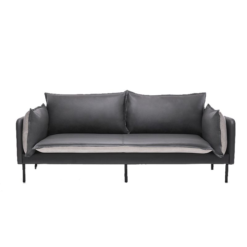 Nordic Style Leather Sofa Square Tufted Sofa for Living Room