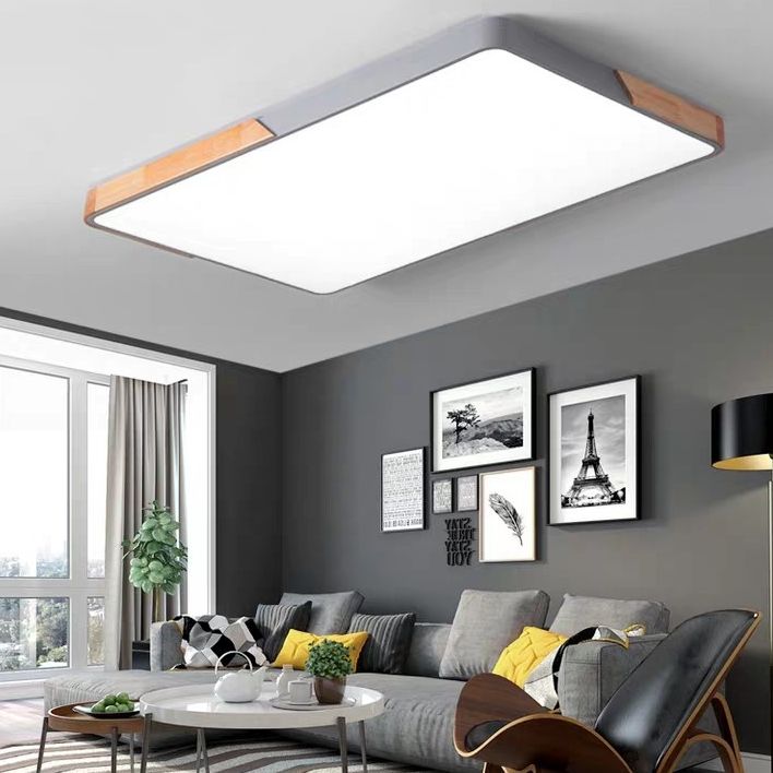 Geometrical Flush Mount Light Fixtures Modern Wood Flush Chandelier