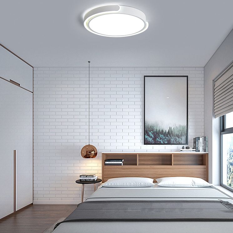 Moderne Stijl Metalen Led Flush Mount Plafond Lamp Fixtures Ronde 1-Light Led Flush Light