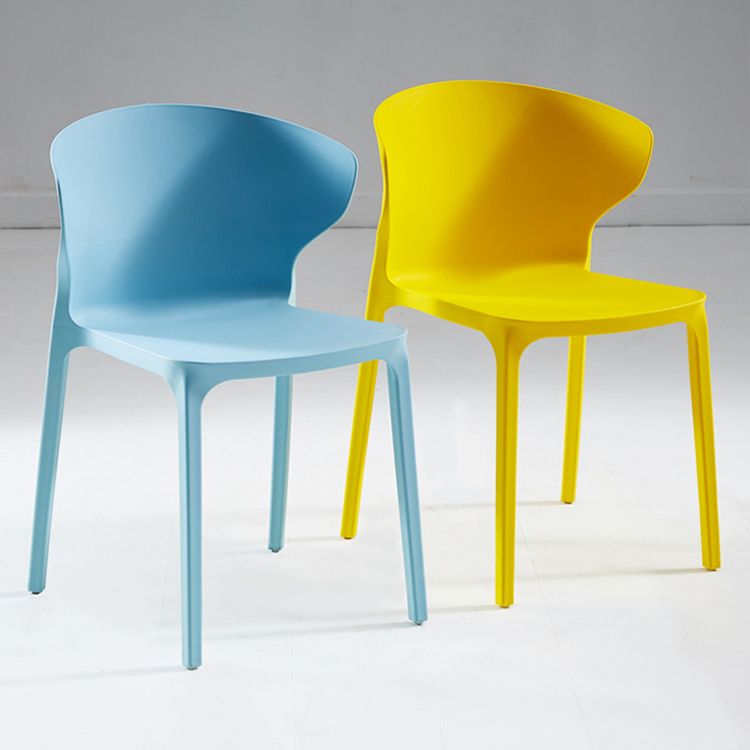 Silla lateral de plástico moderna para interiores y exteriores, silla con respaldo