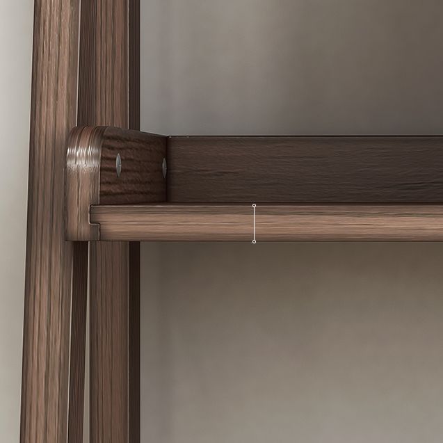 Modern Style Ladder Bookcase Open Back Solid Wood Bookshelf for Home