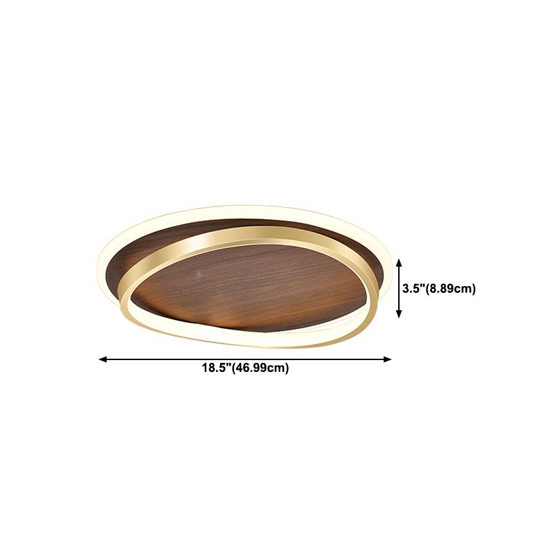 Brown Geometric Shape Flush Mount Modern Metal Ceiling Light Fixture with Acrylic Shade