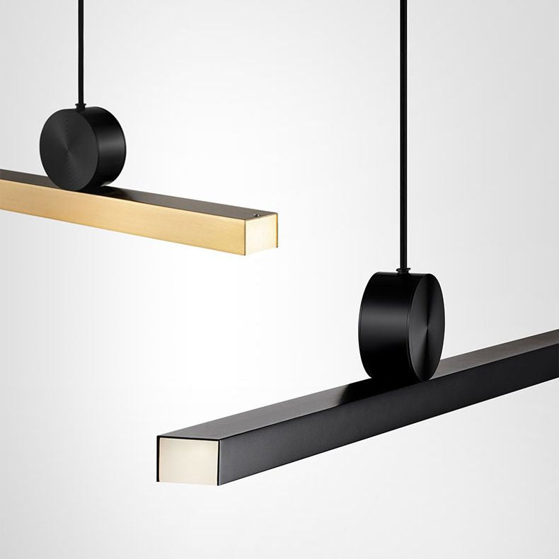 Linear Island Lighting Metallic Contemporary Simplicity Pendant Lighting Fixtures for Restaurant