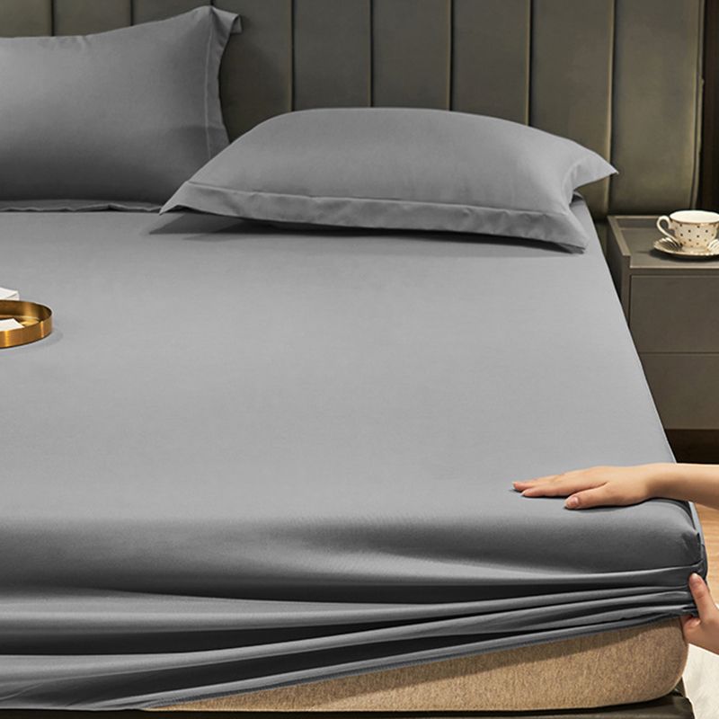 Plain Weave Sheet Solid Color Bed Sheet Breathable Cotton Fitted Sheet