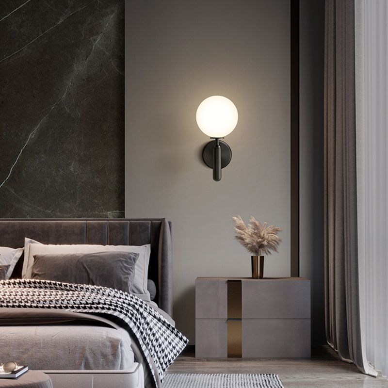 Modern Style Global Wall Sconce Lights Glass 1 Light Wall Mount Lighting for Bedroom