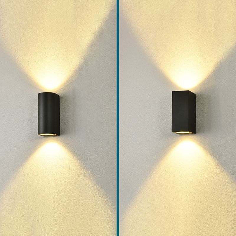 Lámparas negras modernas lámparas aluminio al aire libre 2 luces lámpara de pared de lámpara de pared