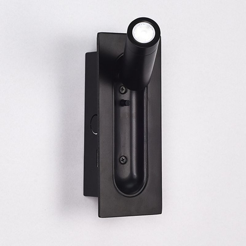 Schwarz 1-Licht-LED-Wandleuchten im modernen prägnanten Aluminium rechteckig Wandlicht mit Acrylschatten