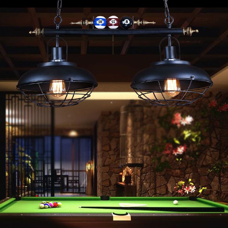 Bowl Shade Billiards Light Industrial Style Metal Island Light Fixture for Restaurant