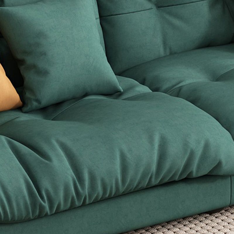 Dark Green Fabric Sofa Contemporary Armless Settee Apartment Seating