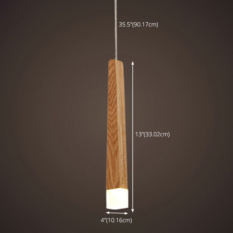 Bois massif en forme de torche suspendue claire en acrylique blanc