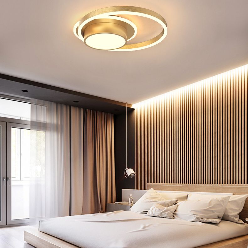 Ronde eenvoud ontwerp aluminium LED plafondlamp moderne stijl slaapkamerverlichting in goud