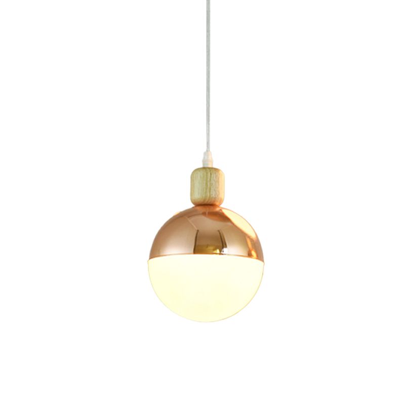Sphère moderne suspendue luminaire opale verrure 1 plafond de tête de tête pendante de plafond en or