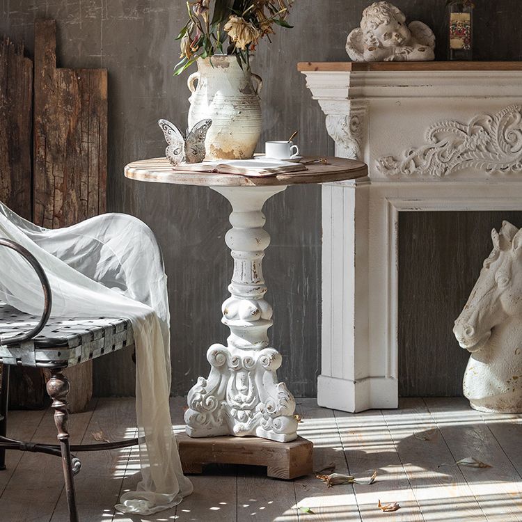 Countryside Waterproof Wood Courtyard Table Round Outdoor Table