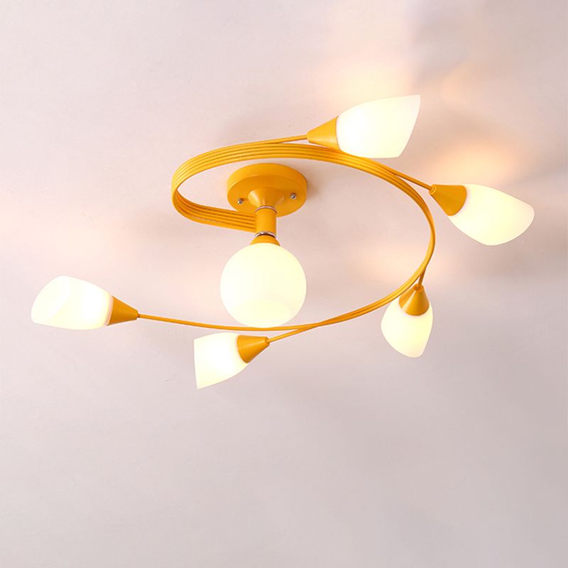 Witte glazen inbouwlamp Moderne stijl Eenvoud Slaapkamerplafondlamp