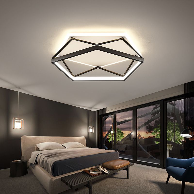 Éclairage encastré en métal Plafonniers encastrés à LED multi-têtes noirs