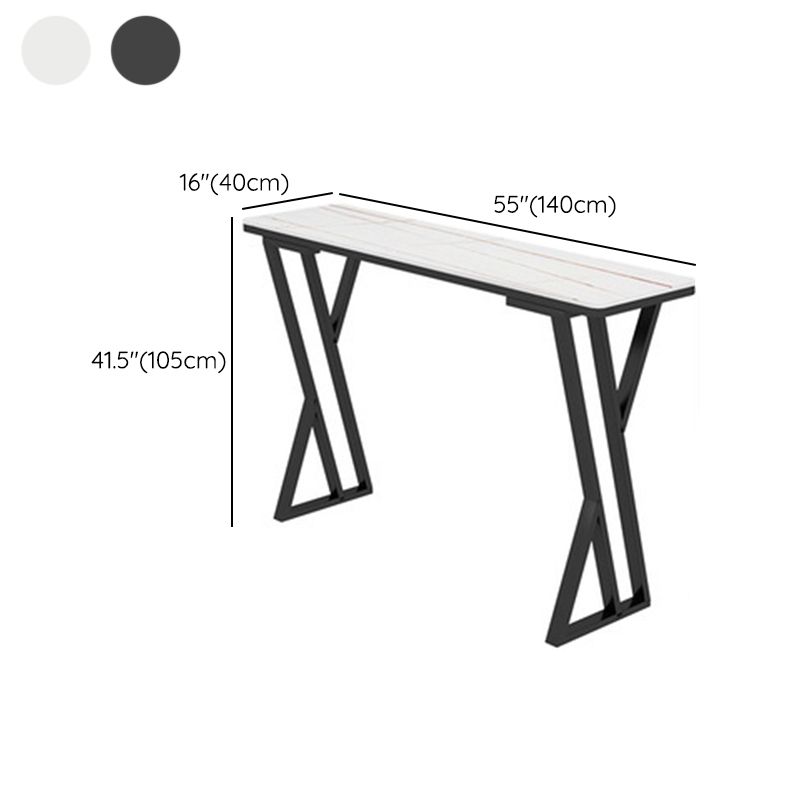 Modern 1/2/5 Pieces Bar Table Set Rectangle Bar Table with Metal High Stools
