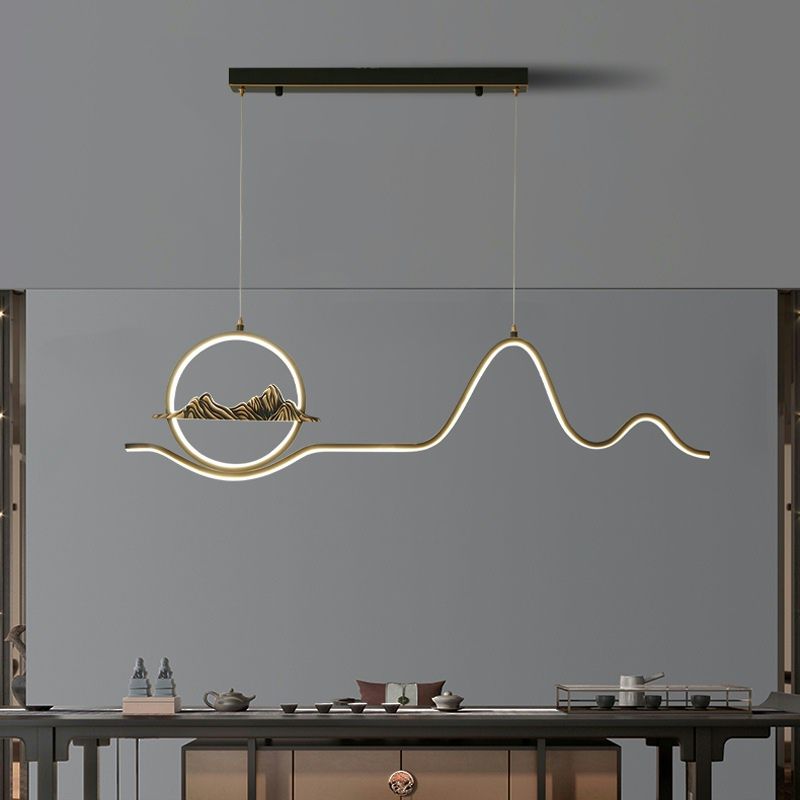 Zeitgenössische 2-leichte Anhängerleuchten Metall Lineare Anhängerleuchten für Kücheninsel