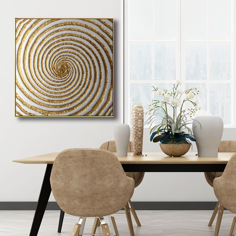 Modern Style Optical Illusion Painting in Brown Textured Wall Print for Bathroom