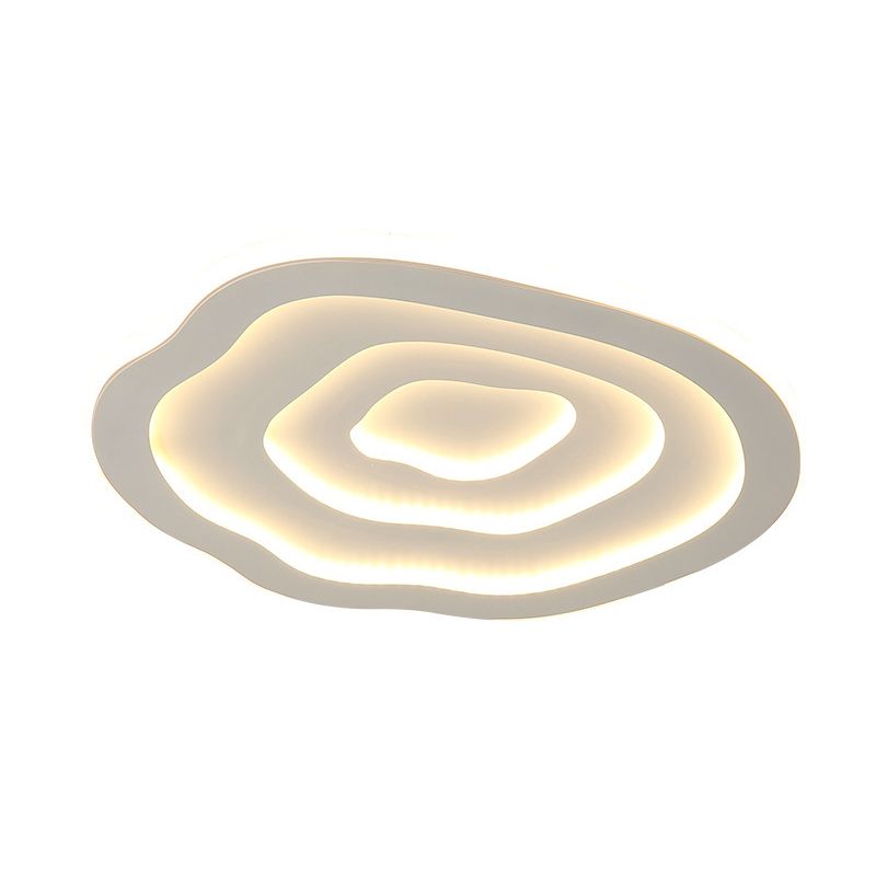 1-Light Geometrische Schatten Bündig Mount Moderne Einfache Style Flush Mount Deckenleuchte in Weiß