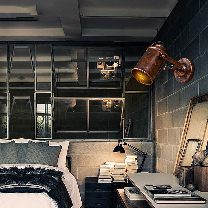 Cylinder Wall Lighting Industrial Metal 1 Light Rustic Wall Sconces