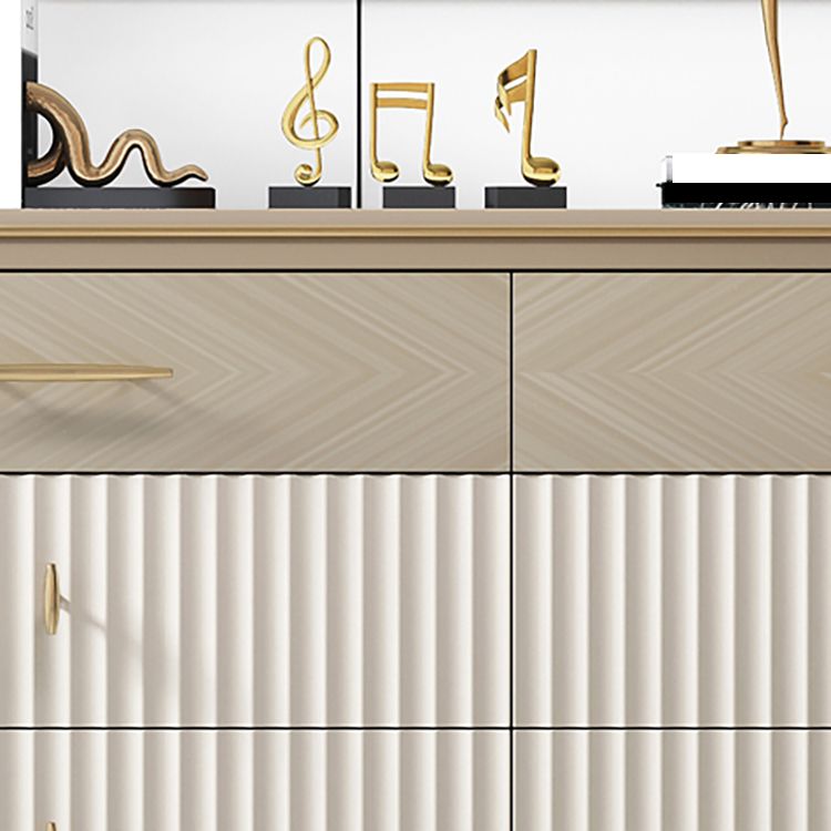 6 Drawers Dresser Classic Glam Stone Storage Chest Dresser , 15.6 Inch Width