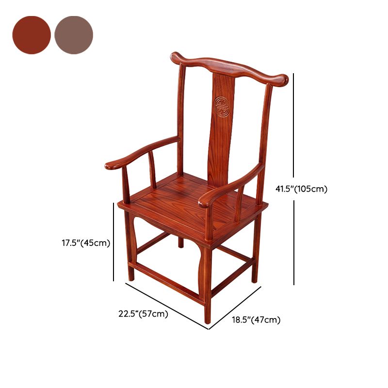 Traditional Style Arm Chair Solid Wood Slat Back Dining Chair for Home