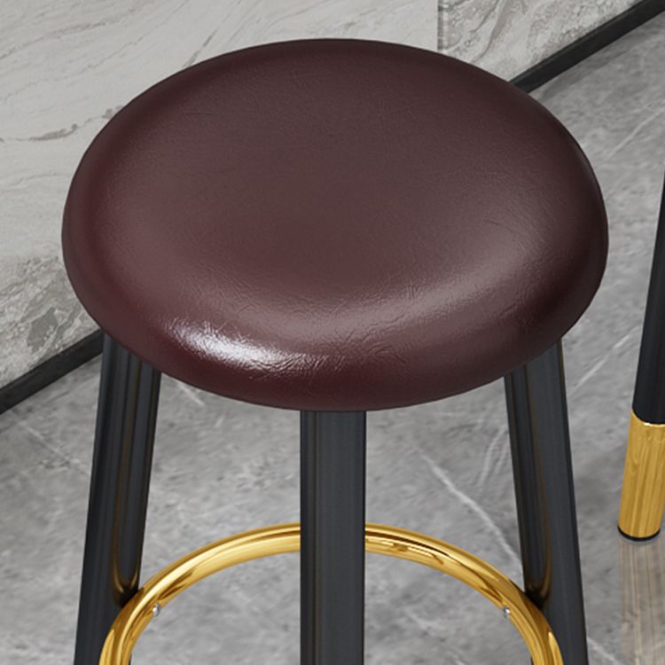 Scandinavian Home Backless Stool Matte Finish Upholstered Bar Stools