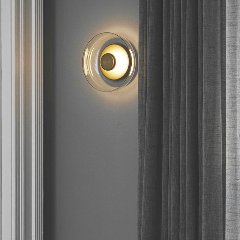 Glass Shade Wall Lights Modern Style Wall Mounted Sconce for Bedroom