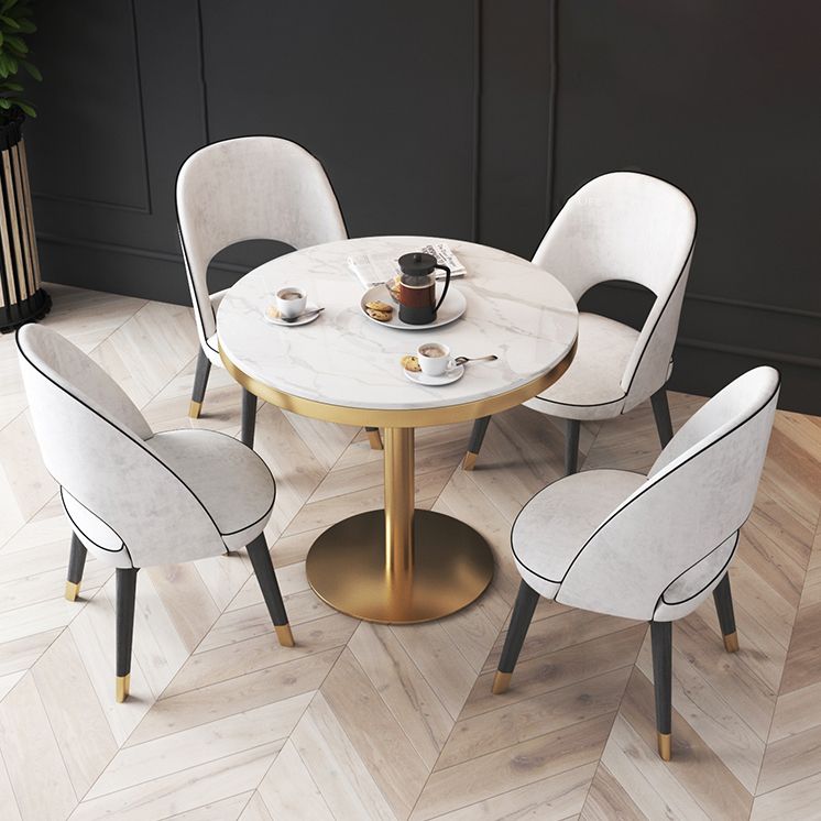 Nordic Sintered Stone Dining Room Set Standard Height with Pedestal Base Dining Furniture