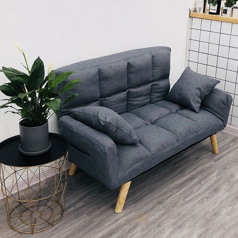 Fabric Adjustable Sleeper Sofa Biscuit Back 47.6" W Flared Arm Loveseat