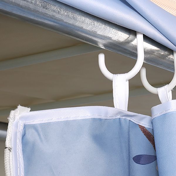 Modern Style Metal Wardrobe 3-Tier Cloth Rod Included Wardrobe Closet with Legs