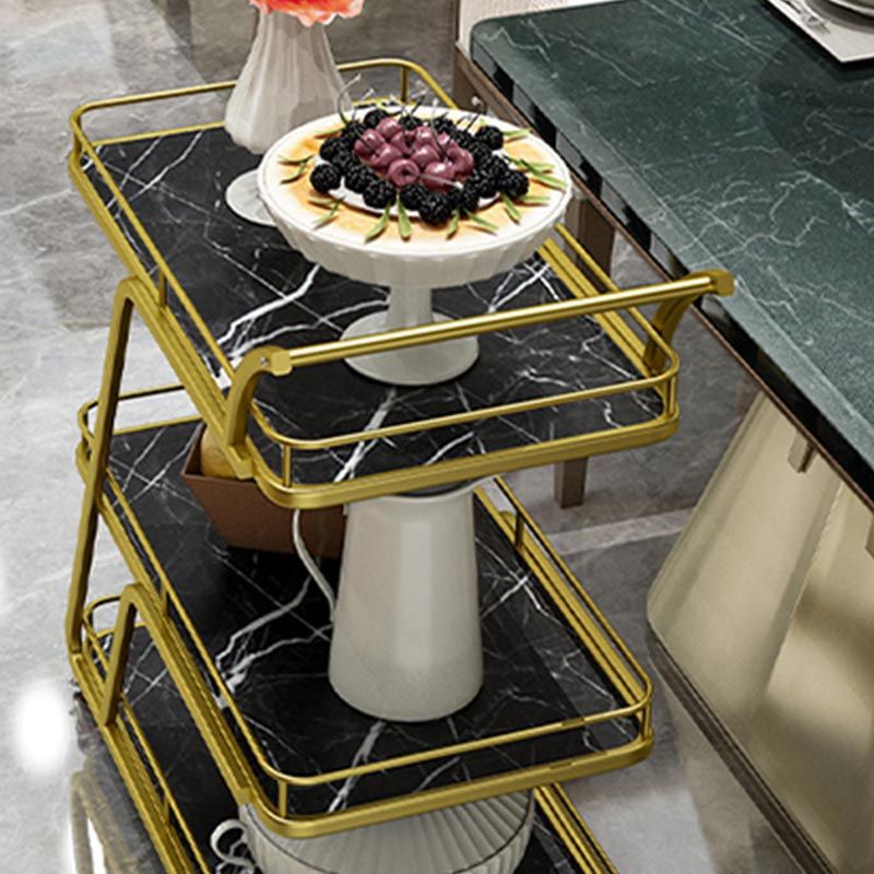 Contemporary Metal Prep Table 35.43"H Rolling Prep Table for Dining Room