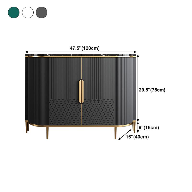 Glam Style Stone Buffet Sideboard 35.4"H Door Dining Room Buffet Server