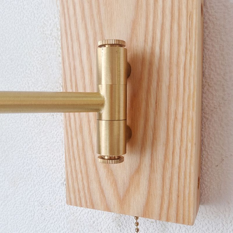 Adjustable Wooden Wall Mount Light Modern 1-Light Wall Light for Living Room