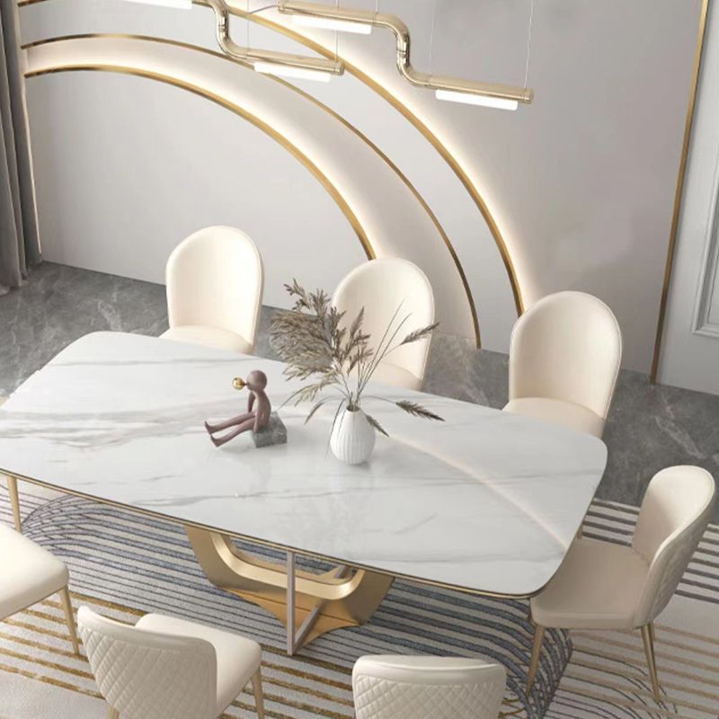 Upholstered Dining Chair Faux Leather Kitchen Dining Chair with Metal Legs