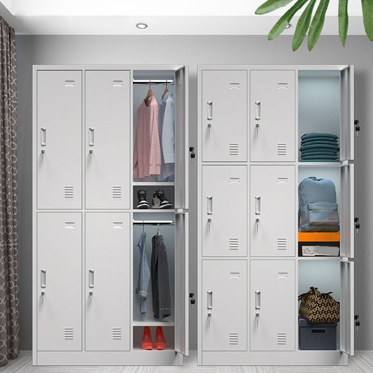 Gray Metal Cabinet for Bathroom Modern Storage Cabinet with Hinged Door