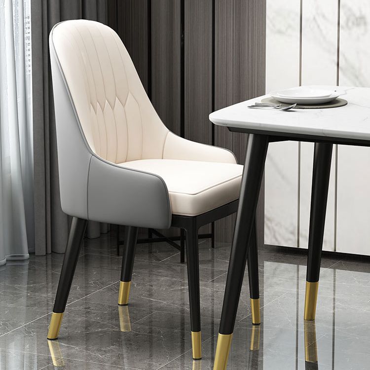 Chaise en métal de Style Glam européen, ensemble de fauteuils à dossier solide pour cuisine et salle à manger