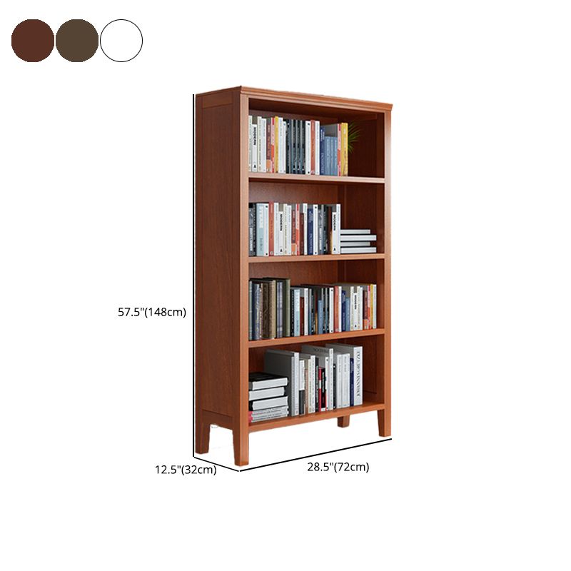 Scandinavian Rubber Wood Standard Bookshelf Closed Back Vertical Bookshelf