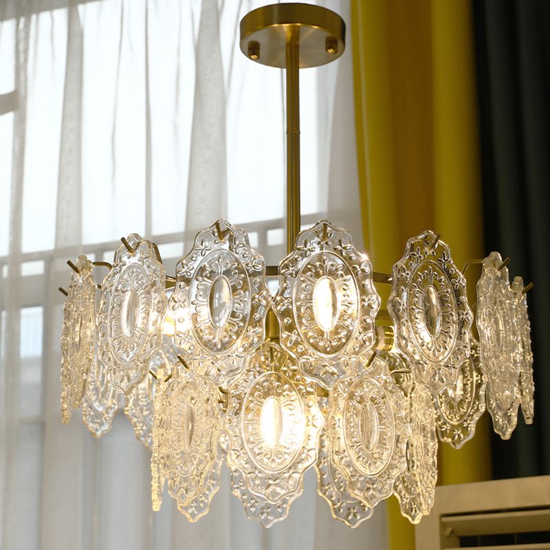 Contemporary Style Geometry Pendant Chandeliers Glass Pendant Lights in Gold