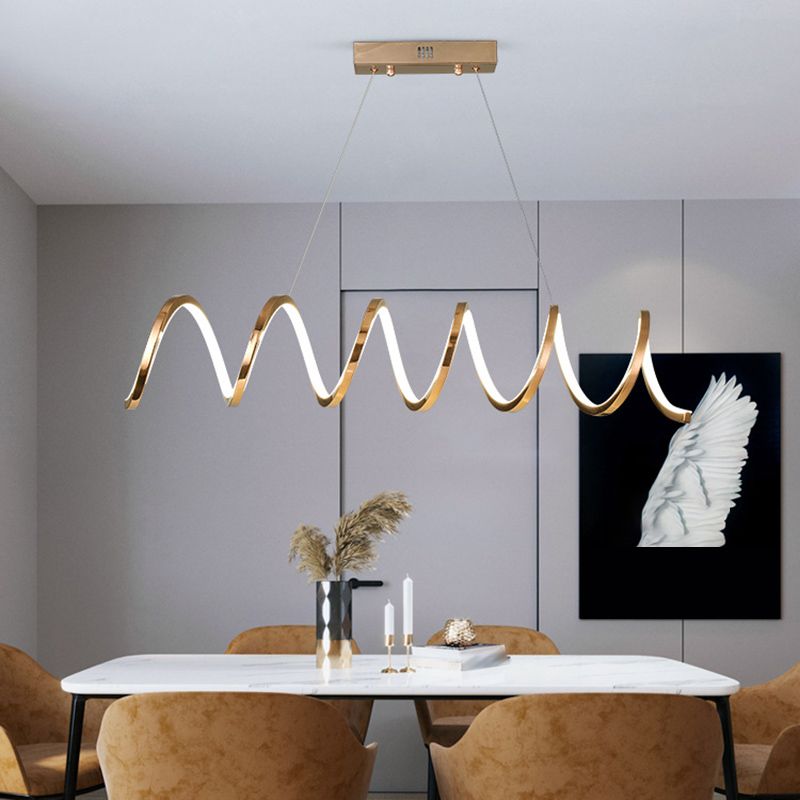 Modern Style Ribbon-like Shape Island Pendants Metal Pendant Lights for Living Room