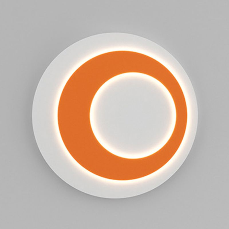 Round LED Wall Lamp 1-Light Modern Wall Mount Lamp with Acrylic Shade for Bedroom