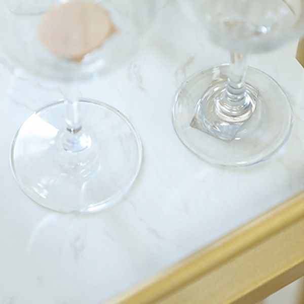 Glam 1/2/3 Pieces Bar Table Set Rectangle Stone Counter Table with High Stools