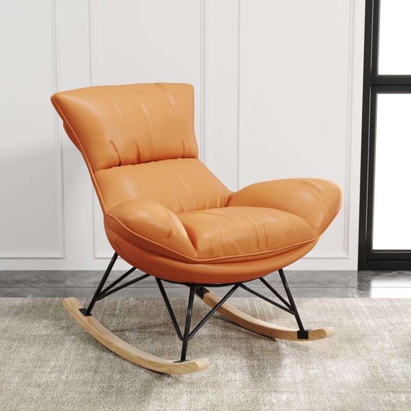 Modern Cushions Rocker Chair Metal Frame Dirt Resistant Spindle Rocker Chair