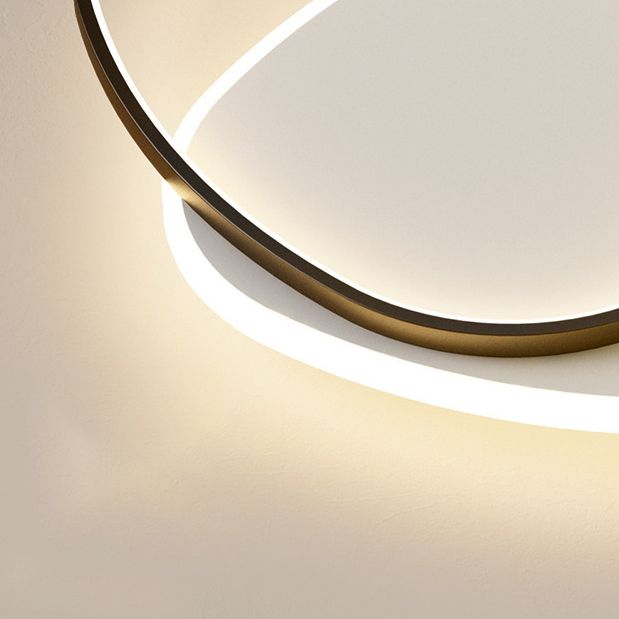 Black and White LED Flush Mount in Modern Style Aluminium Geometric Ceiling Light with Acrylic Shade