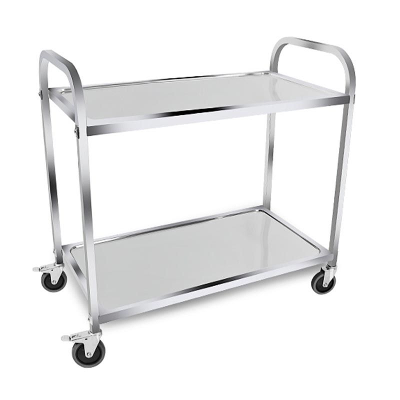 Contemporary Rolling Prep Table Metal Prep Table with Open Storage
