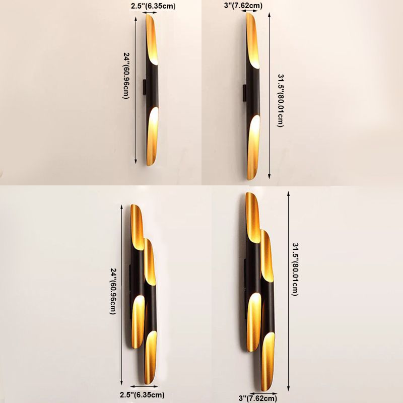 Slaapkamer Postmoderne muur SCONCE Metalen zwart-gouden wand gemonteerd verlichtingsarmatuur