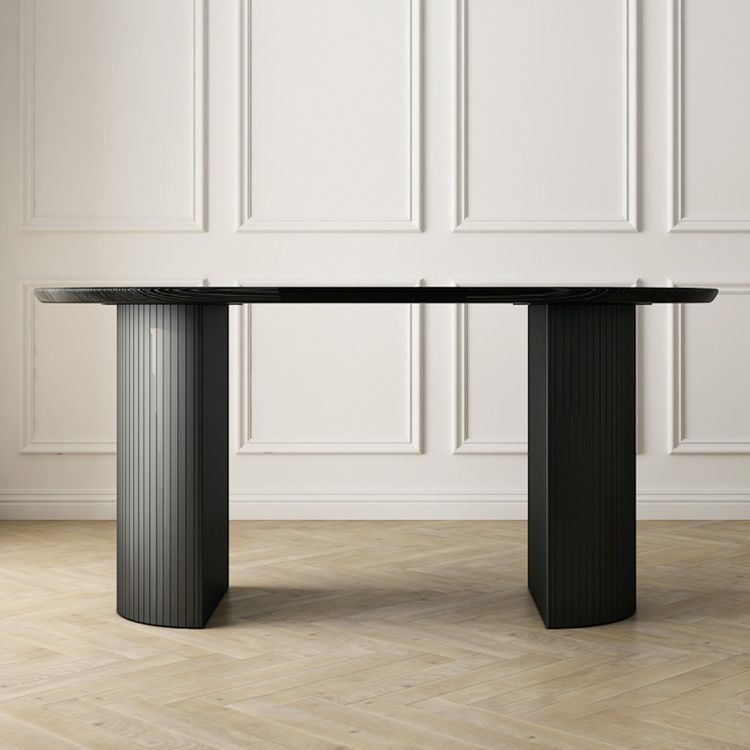 63 "Mesa de comedor moderna Mesa de comedor de pedestal ovalado para uso doméstico