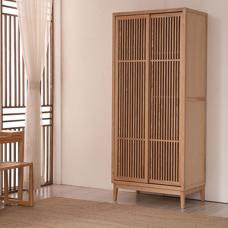 Modern Solid Wood Wardrobe Freestanding Bedroom Wardrobe with Legs
